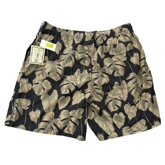 NWT Roundtree & York Tropical Swim Trunks M Black - Picture 2 of 11